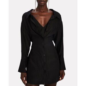 GAUGE81 Otsuki Dress Black Silk Mini